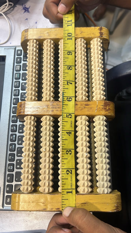 Wooden Roller Foot Massager Durable Natural Wood Design For Relaxation Stress Relief And Improved Blood Circulation