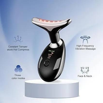 Face & Neck Massager with LED Light Therapy