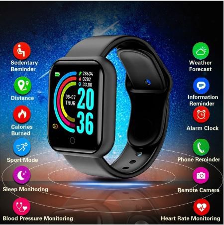 D20 Ultra Smart Watch – Heart Rate, Blood Pressure & Fitness Tracker